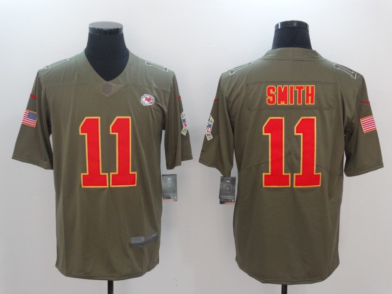 Men's Kansas City Chiefs Alex Smith #11 Brown Jersey